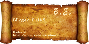 Bürger Enikő névjegykártya
